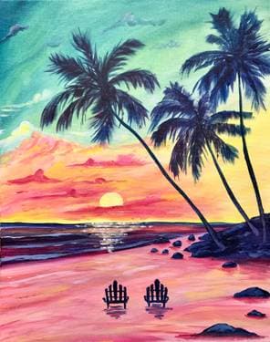 Vintage Beach Love - Paint and sip event at El Torito Mexican Restaurant Northridge in Northridge, CA - PaintNite.com