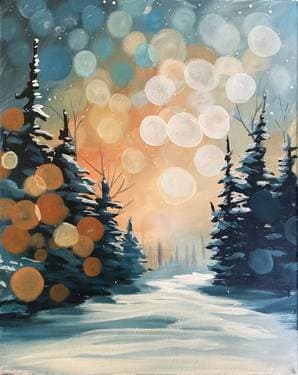 Winter Effervescence - Paint Nite event in Arcadia , CA