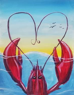 Be My Lovely Lobster - Paint and sip event at Rose & Crown - Yonge & Eglinton in Toronto, ON - PaintNite.com