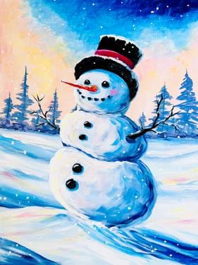 Holly Jolly Snowman — Painting