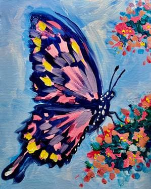 A Brush with a Butterfly - Paint and sip event at Sixty6 Bar & Grill (Located in Londonderry Mall) in Edmonton, AB - PaintNite.com