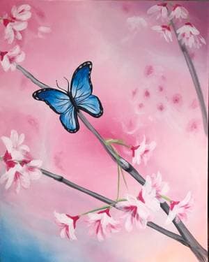Butterfly Blossoms II - Paint and sip event at Meadow Gardens Golf Club in Pitt Meadows, BC - PaintNite.com