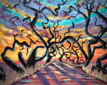 Autumn Crooked Bush - Paint Nite event in Regina, SK