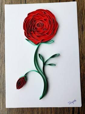 Paper Quilling Red Rose Frame - Paint and sip event at Shipgarten in McLean, VA - PaintNite.com