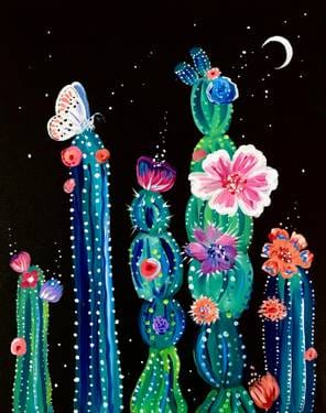 Desert Cactus Butterfly — Painting