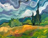 Van Gogh - Wheat Fields with Cypresses thumbnail