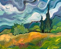 Van Gogh - Wheat Fields with Cypresses thumbnail