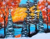 Early Snow in Colorful Forest thumbnail