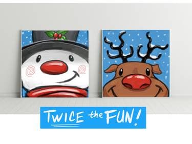 Cute Christmas Duo - Paint and sip event at BloNo Pizza Co. in Normal, IL - PaintNite.com