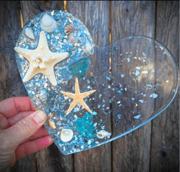 Seascape resin heart shaped mold workshop thumbnail