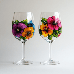 Tropical Hibiscus Wine Glasses thumbnail