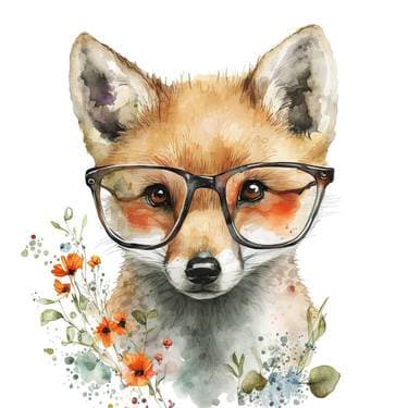 WATERCOLOR Foxy Fox with Jade Scarlett