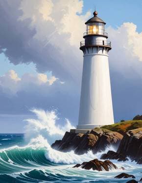 Waves Crashing at the Lighthouse - Paint and sip event at Villa Olivetti (Middle Country Road) in St. James, NY - PaintNite.com