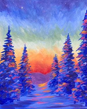 Snowy Sunset I - Paint Nite event in Toronto, ON