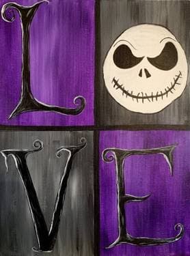 Halloween Skeleton Love - Paint and sip event at Parktown Pizza Company Milpitas in Milpitas, CA - PaintNite.com