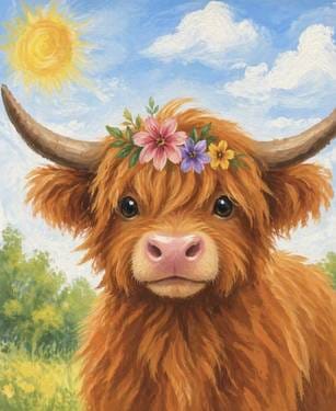 "Master Class" Happy Spring Highlander — Painting