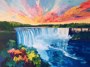 Niagara Falls at Dawn - Paint and sip event at Rendezvous Pub in Langley, BC - PaintNite.com