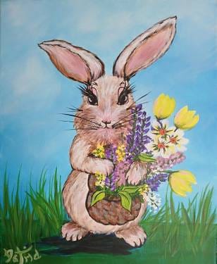 Bunny Bouquet — Painting