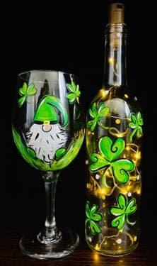 Lucky and I Gnome It Wine Glass and Wine Bottle with Fairy Lights thumbnail