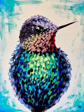 Technicolor Hummingbird - Paint and sip event at JR Bar and Grill in Edmonton, AB - PaintNite.com