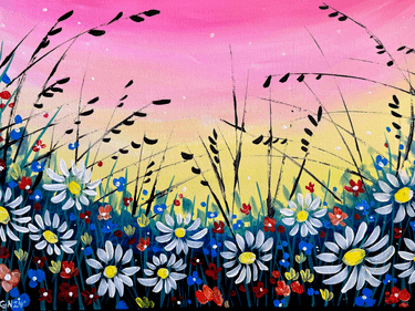 Daisies and a Hazy Sky - Paint and sip event at PF Changs Sunnyvale in Sunnyvale, CA - PaintNite.com