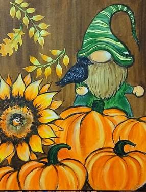 Gnome in the Pumpkin Patch - Paint and sip event at Castle John's Lindsay in Lindsay , ON - PaintNite.com