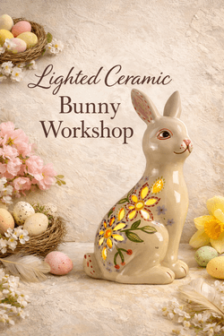 Lighted Ceramic Bunny Rabbit - Paint and sip event at Joyce's Tavern in Staten Island, NY - PaintNite.com