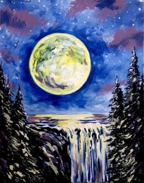 Glowing Falls - Paint and sip event at BloNo Pizza Co. in Normal, IL - PaintNite.com
