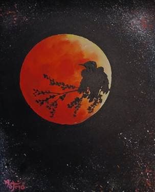 Raven and the Blood Moon - Paint Nite event in Lindsay, ON