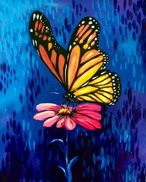 Majestic Monarch Butterfly - Paint and sip event at Pour Bros Taproom in Moline, IL - PaintNite.com
