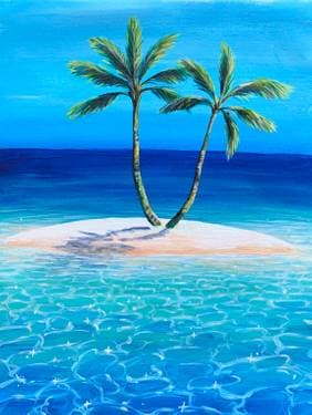 Sandy Tropical Island - Paint and sip event at Moe's Bar & Grill in Pointe-Claire, QC - PaintNite.com