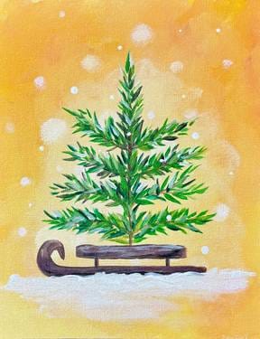 Paint Nite: Snowy Tree Sled — Painting