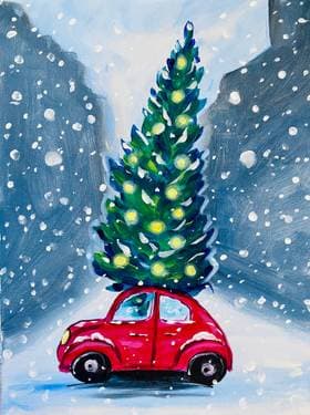Our Big Christmas Tree - Paint and sip event at Notre-boeuf-de-grace in Laval, QC - PaintNite.com