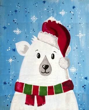 Holiday Polar Bear II - Paint and sip event at Rendezvous Pub in Langley, BC - PaintNite.com
