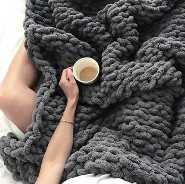 Hand Knitted Chunky Blanket — Painting