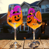 "Halloween OH-MY" Wine Glass Painting (2 glasses) thumbnail