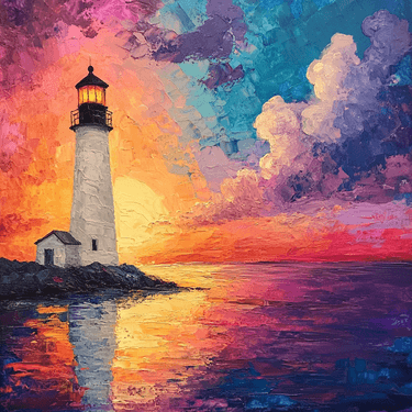 Rainbow Sunset Lighthouse - Paint and sip event at Murphy's Irish Pub and Restaurant in SONOMA, CA - PaintNite.com