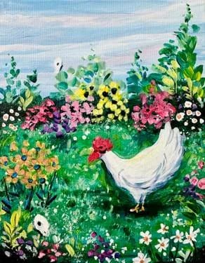 Chicken on the Farm — Painting