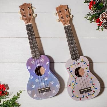 Custom Holiday Ukulele - Paint and sip event at Test Venue Take 5 in Boston, MA - PaintNite.com