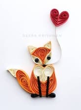 Little Fox Valentine - Paper Quilling thumbnail