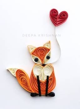 Little Fox Valentine - Paper Quilling thumbnail