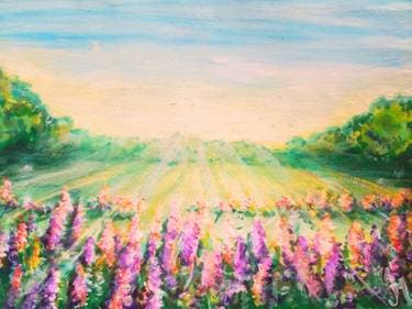 Lupine Sunrise Watercolor with Joyce (Of Art!!) Team Creative Magic