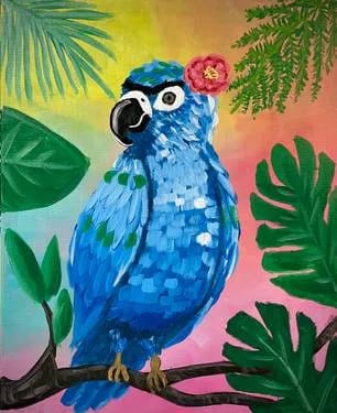Parrot in Paradise — Painting