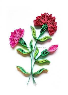 Carnations - Paper Quilling with Deepa Krishnan