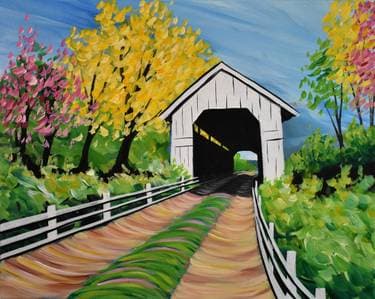 Country Style Covered Bridge - Paint Nite event in Spruce Grove, AB