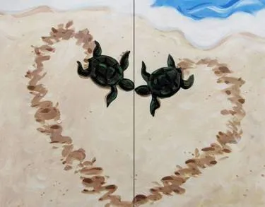 Turtle Love - Partner Painting at Fox and Fiddle - Danforth — Painting