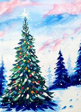 Christmas Tree Dream - Paint Nite event in Calgary, AB