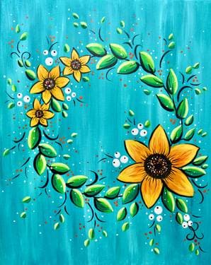 Cutie-pie Wreath - Paint and sip event at Blondie’s Breezeway Kitchen & Cocktails in St. Clair, MO - PaintNite.com