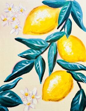 Lemons with Blossoms - Paint Nite event in Etobicoke, ON