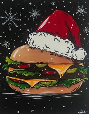 Christmas Cheeseburger - Paint and sip event at Green Gables in HUDSON, IL - PaintNite.com